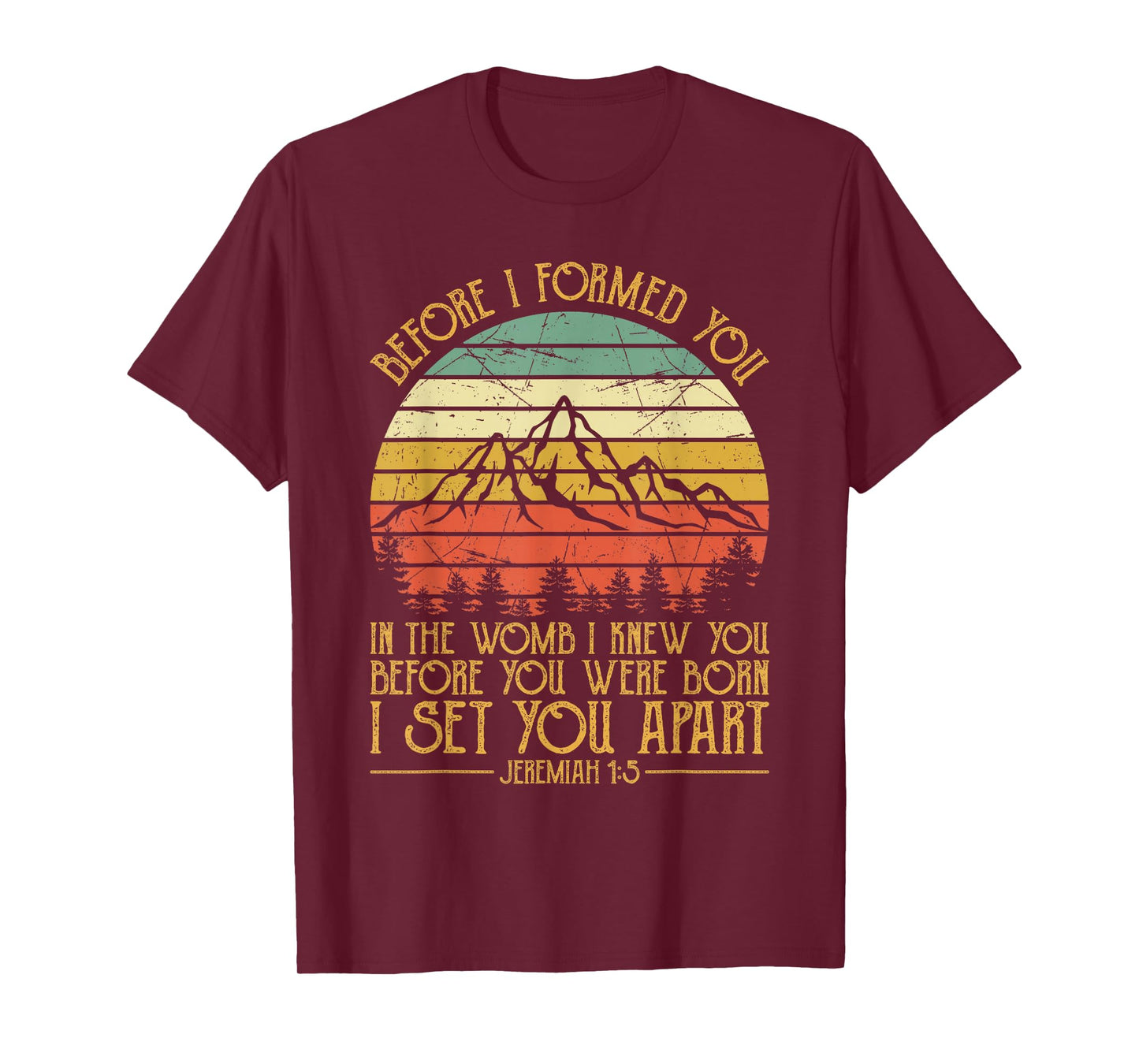 Religious Bible Verse Jeremiah 1:5 Pro Life Tshirt Christian T-Shirt
