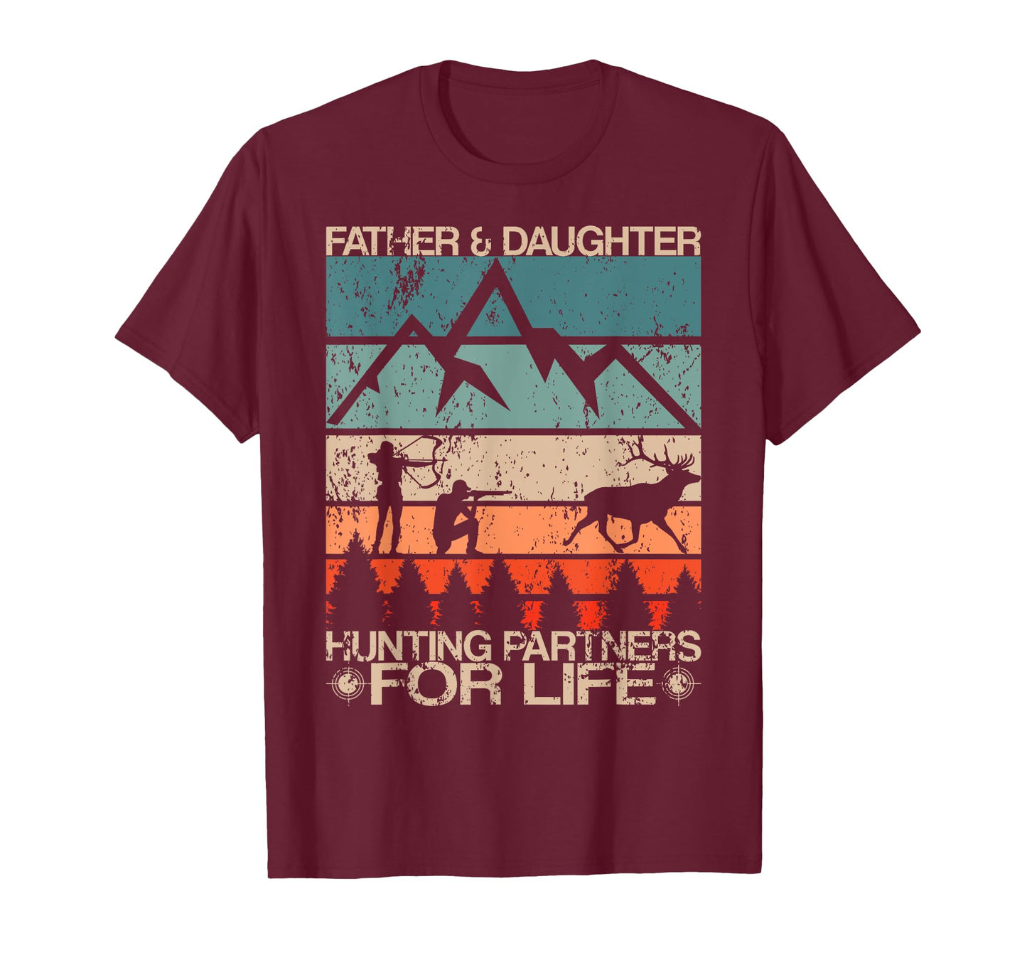 Father Daughter Hunting Partners For Life Retro Dad Hunters T-Shirt
