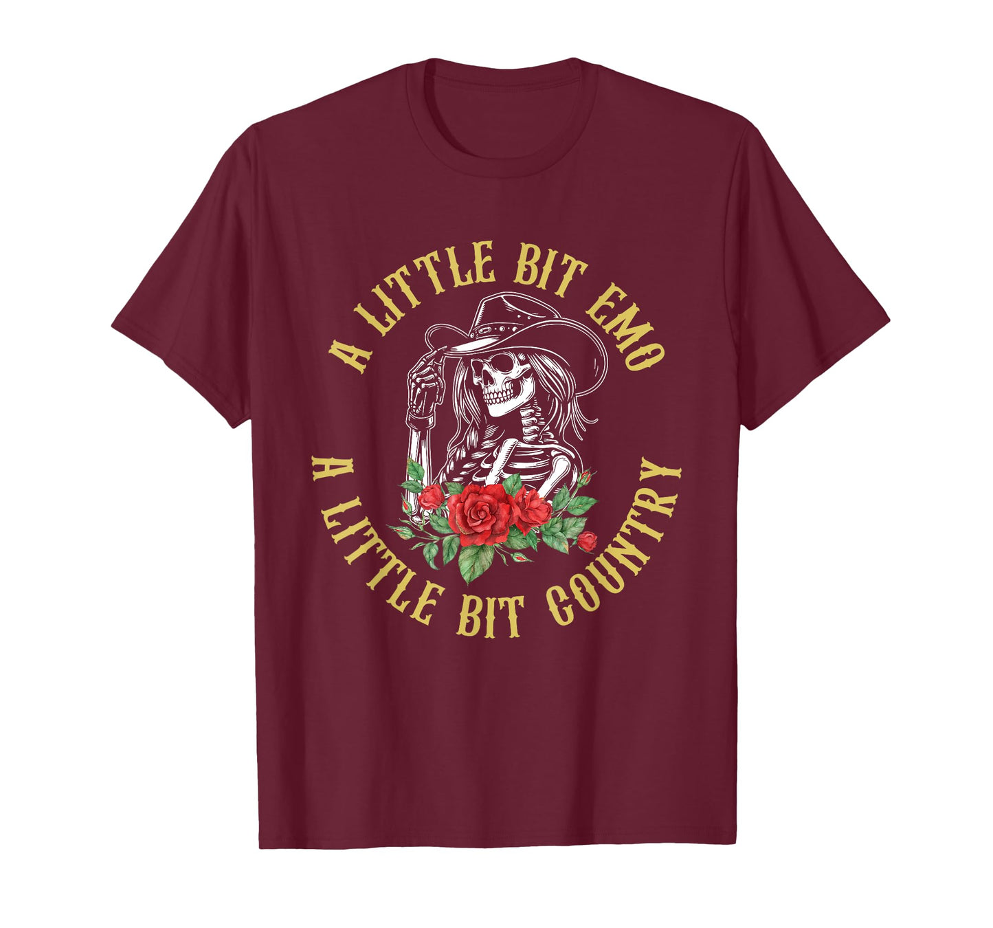 Little Bit Emo Little Bit Country Cowgirl Vintage Design T-Shirt