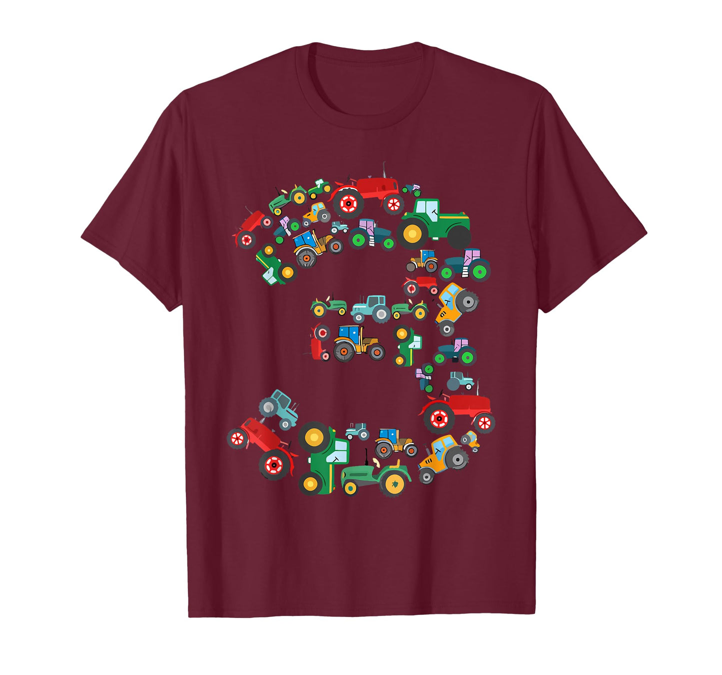 Tractors 3 Years Old 3rd Farm Birthday Theme Party Matching T-Shirt