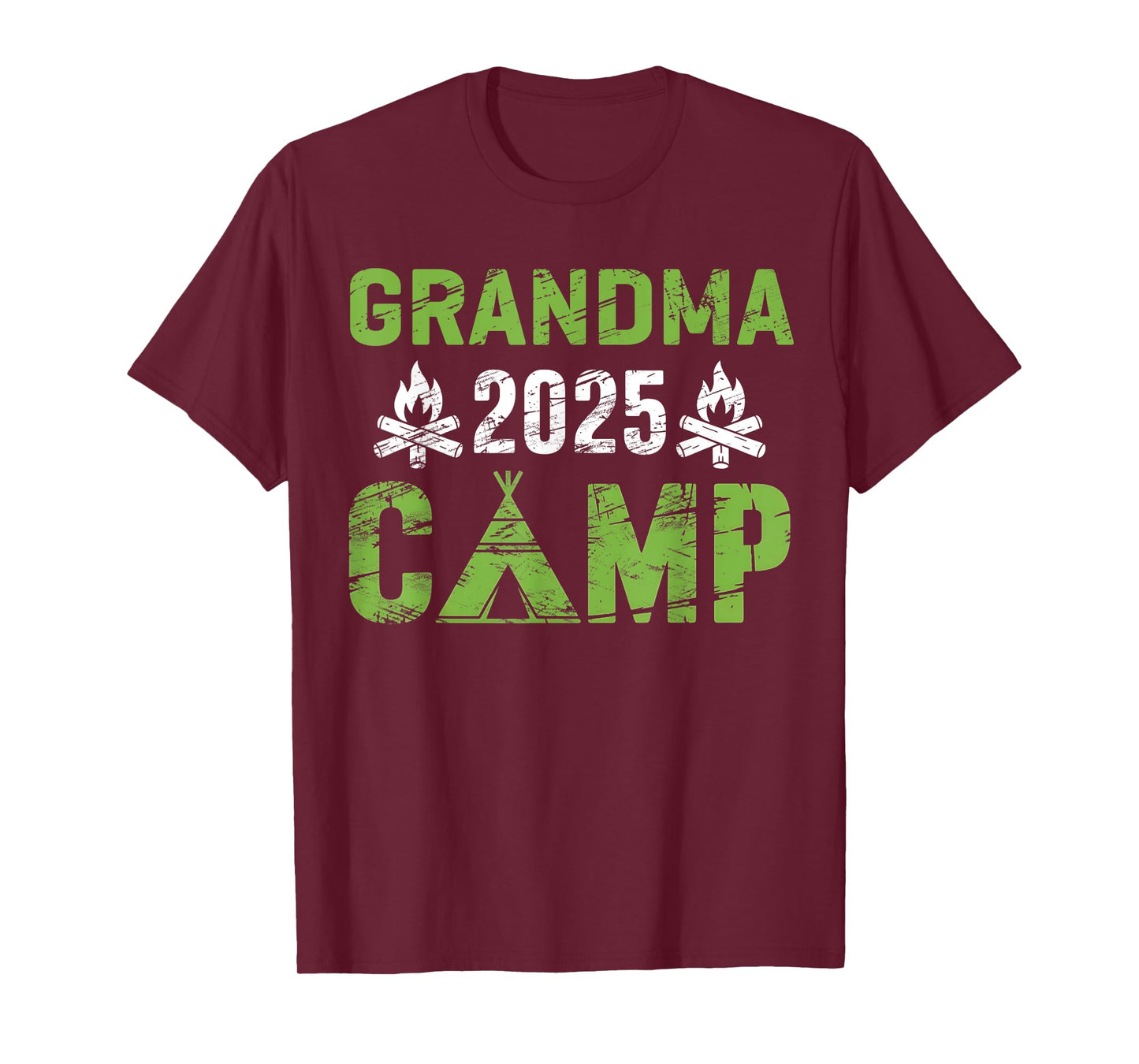 Grandma Camp 2025 Family Vacation Summer Camping Crew Kids T-Shirt