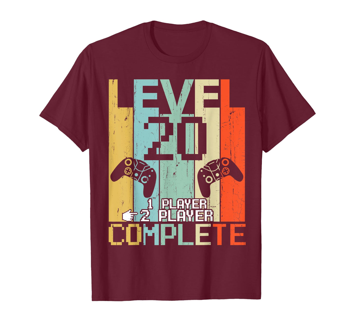 Level 20 Years Complete Gamer Couple Vintage Retro Shirt