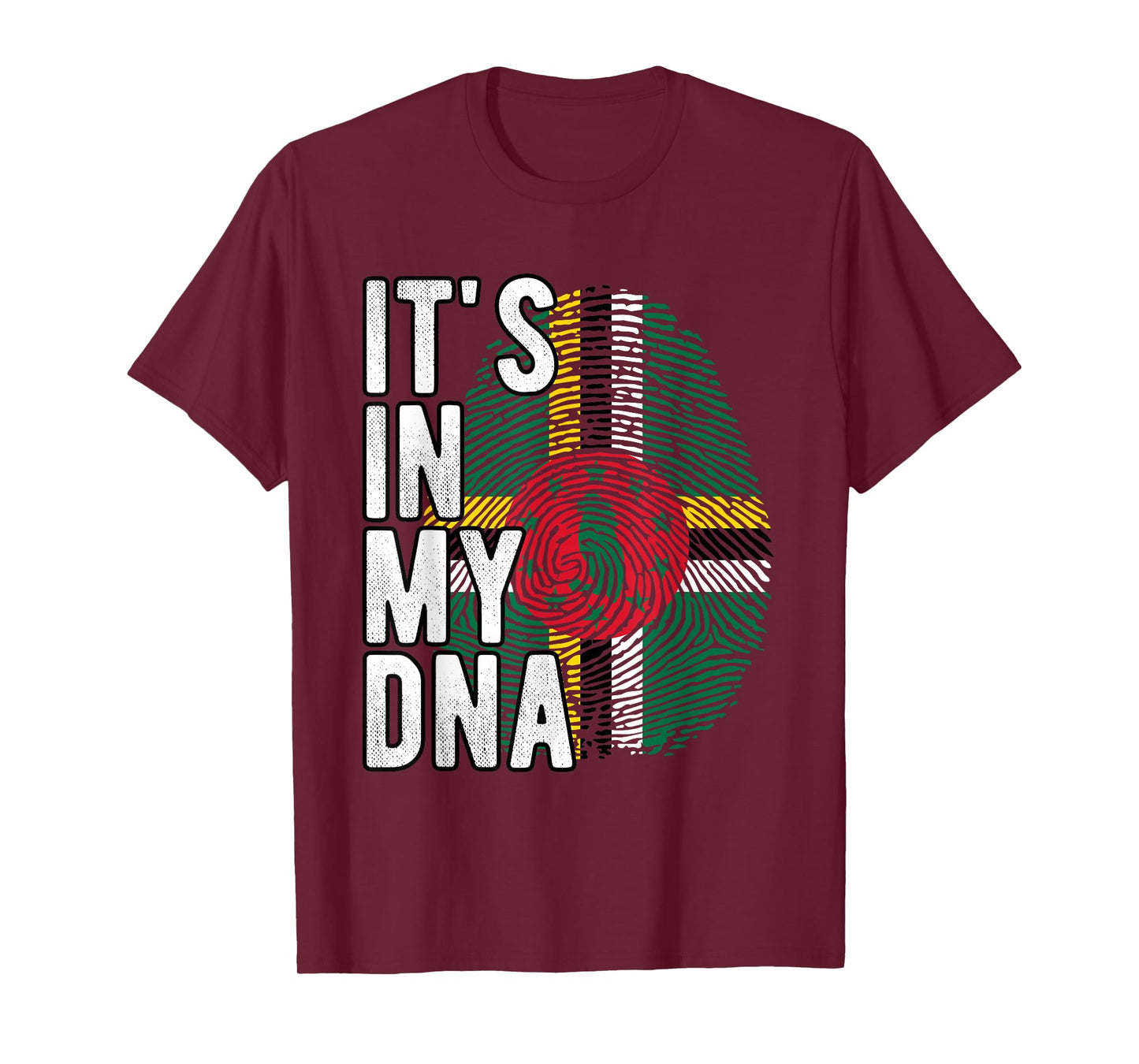 Funny it's in my DNA Dominica flag Fingerprint T-Shirt
