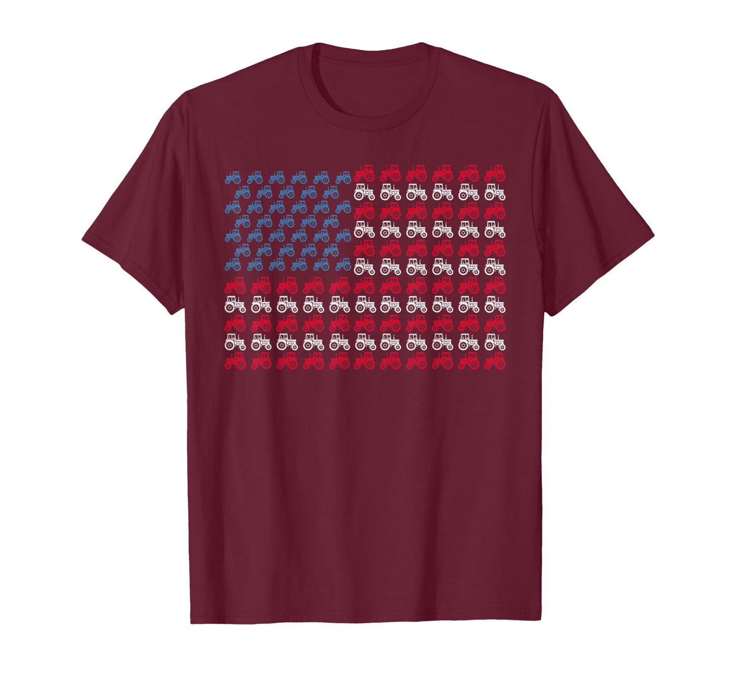 Farmer Tractors Arrange Into American Flag 4th Of July T-Shirt for Women Kids Men