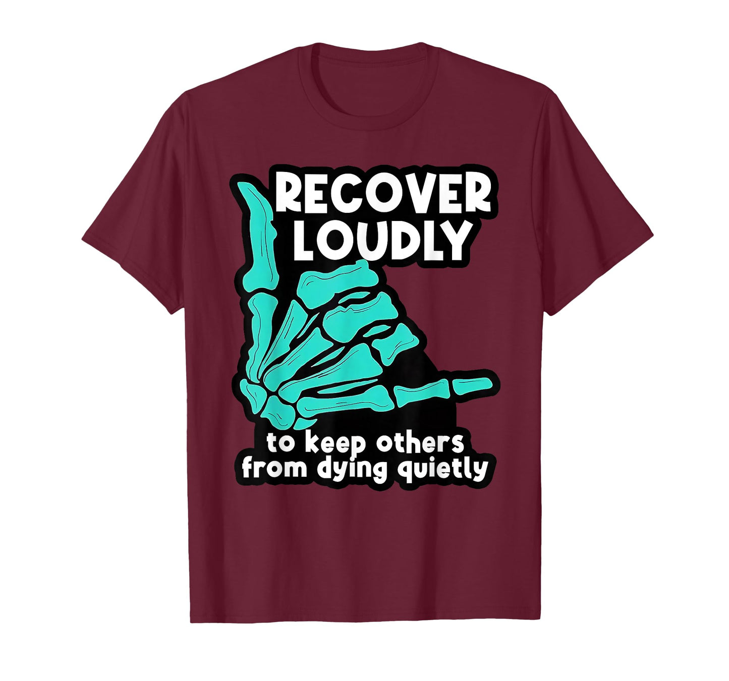 Funny Recover Loudly To Keep Others Tee Shirt - Unisex Adults - Black - Small - Short Sleeve - Cotton 65%, Polyester 35% - T-Shirt