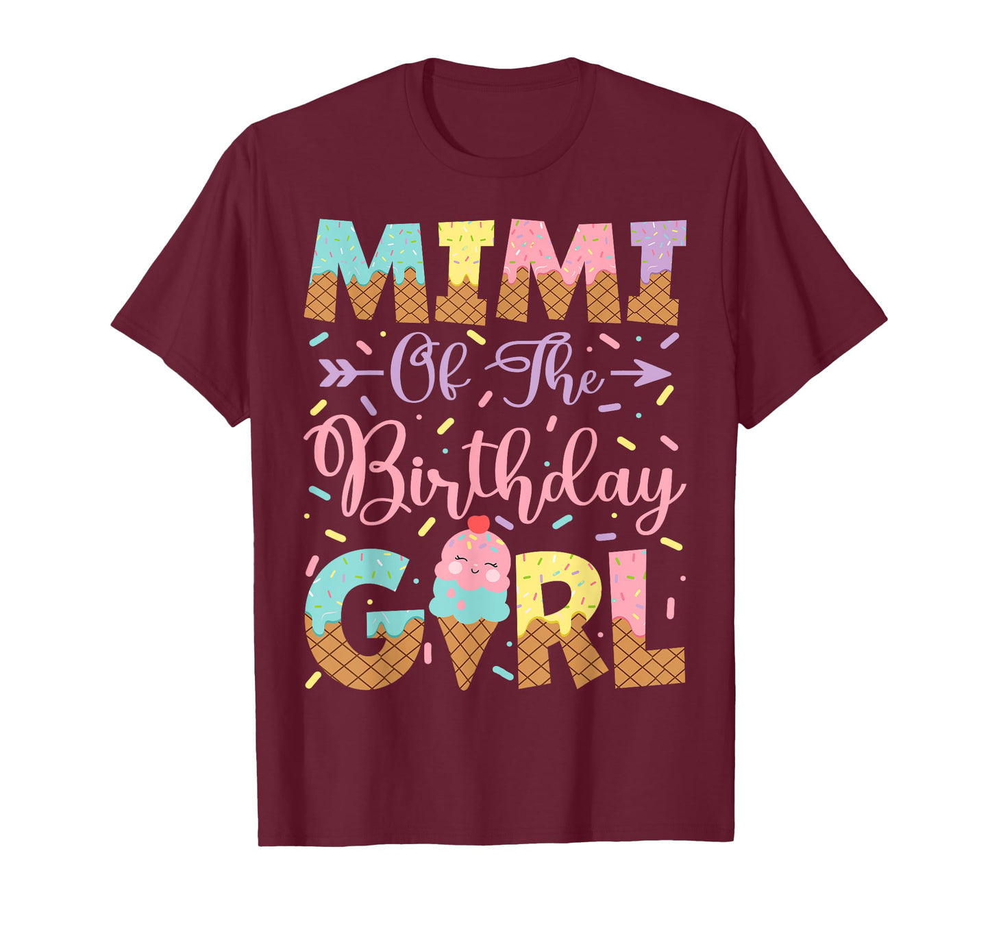 Mimi Of The Birthday Girl Ice Cream Lover Party T-Shirt