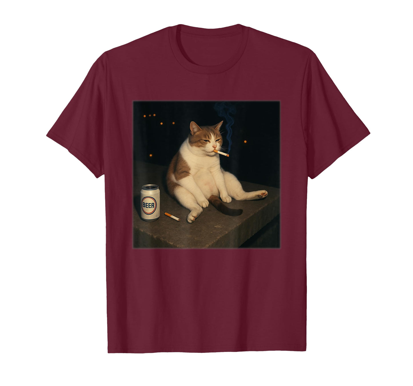 Cigarette Kitten Funny Smoking Cat Meme Stupid T-Shirt