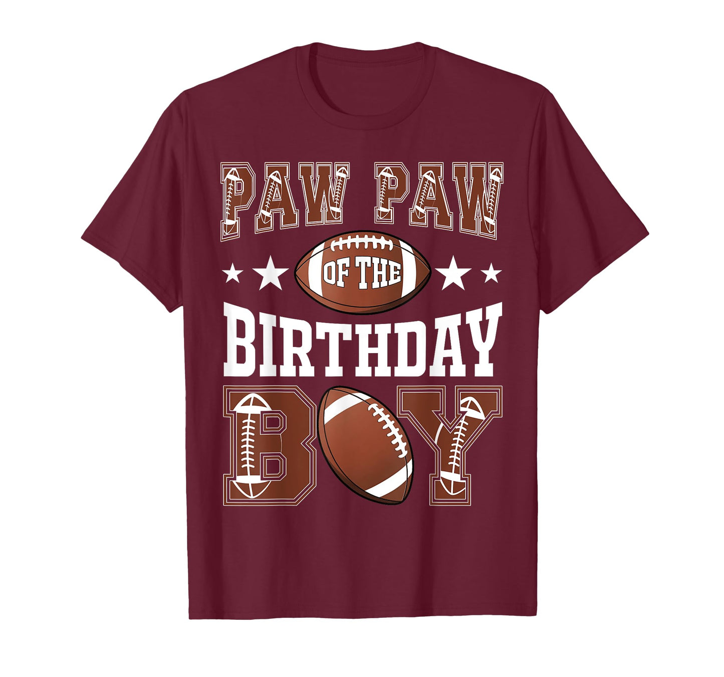 Paw Paw Of The Birthday Boy Football Game Day T-Shirt