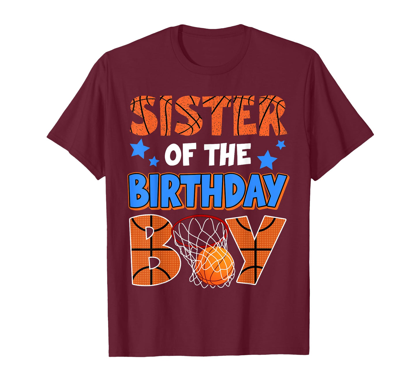 Basketball Sister Of The Birthday Boy Family Matching T-Shirt