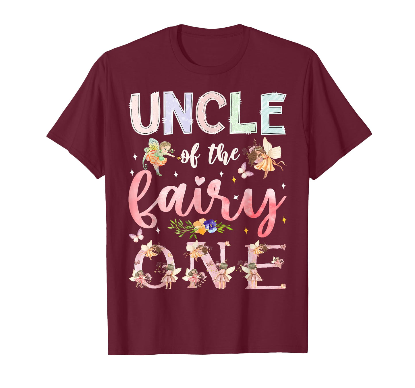 Uncle Of The Fairy One 1St Birthday Girl Family Matching T-Shirt