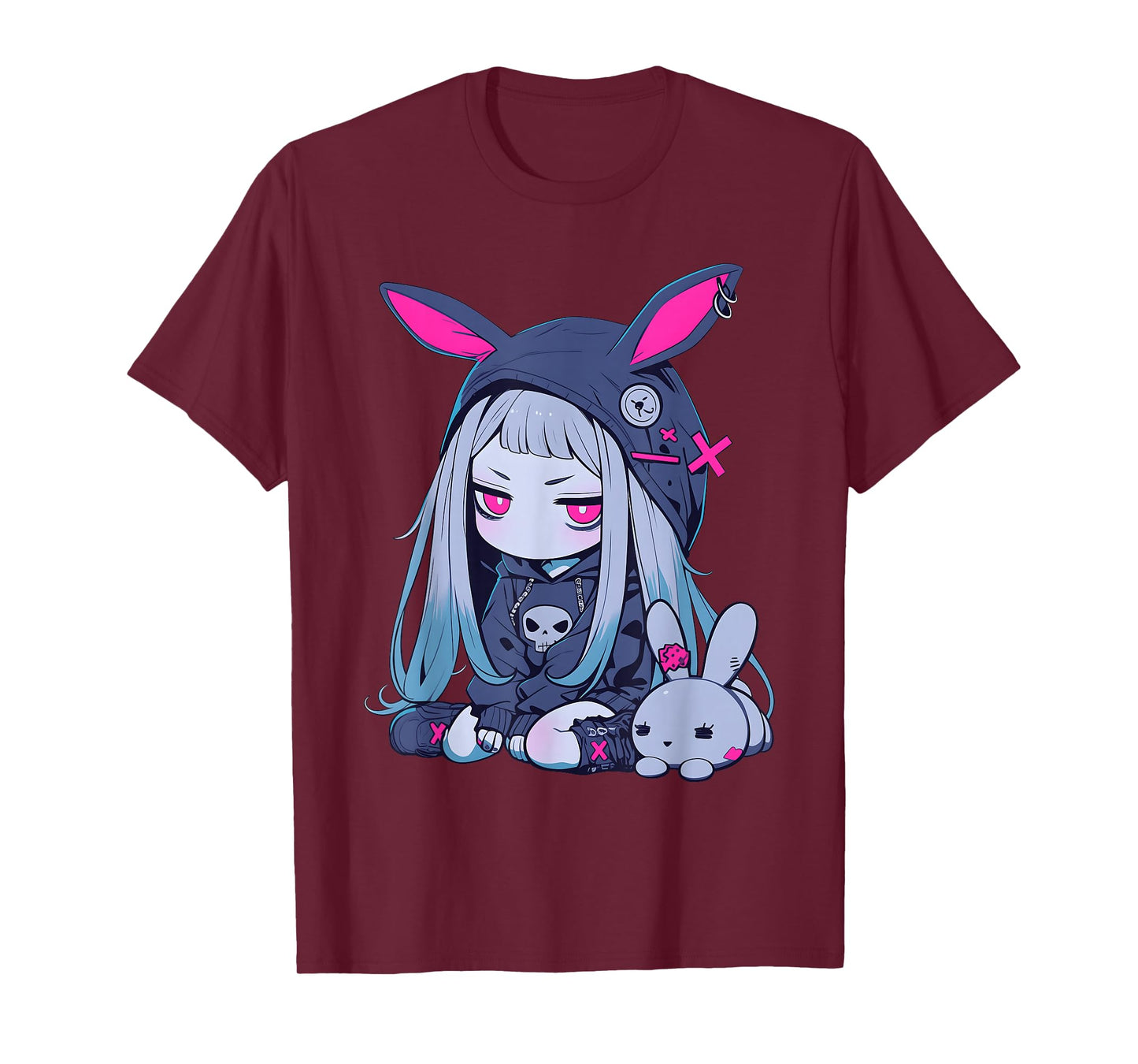 Cute E-Girl Anime Girl Goth Bunny Grunge Gothic Outfit T-Shirt