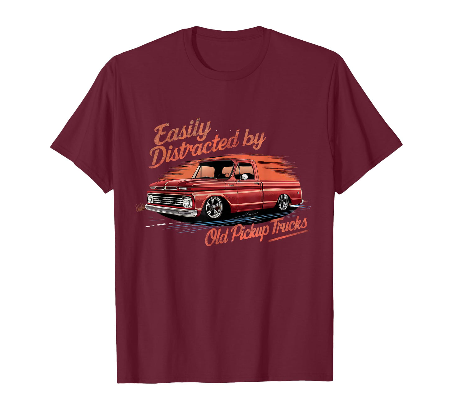 Men Truck Lovers Easily Distracted By Old Pickup Trucks T-Shirt