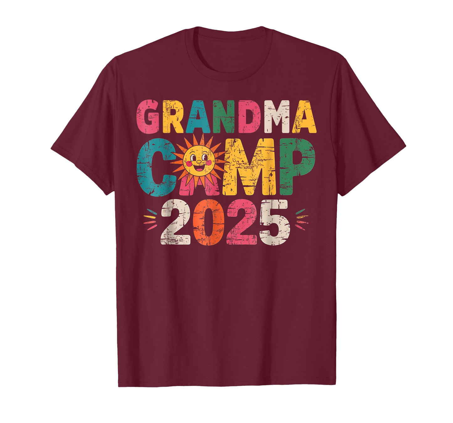Grandma Camp 2025 Family Vacation Summer Camping Crew Kids T-Shirt