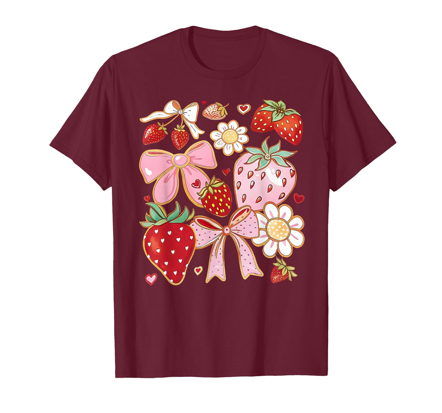 Bow Strawberry The Berry Sweet One Strawberry T-Shirt