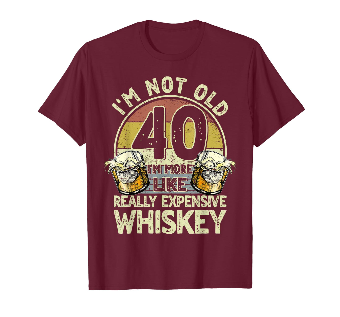 40 Years Old Bourbon Whiskey 40th Birthday Whiskey Men T-Shirt