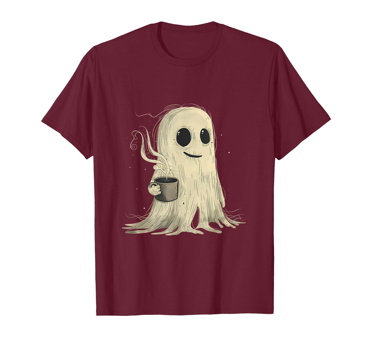 Spooky Ghost Costume Coffee Funny Halloween Costume T-Shirt