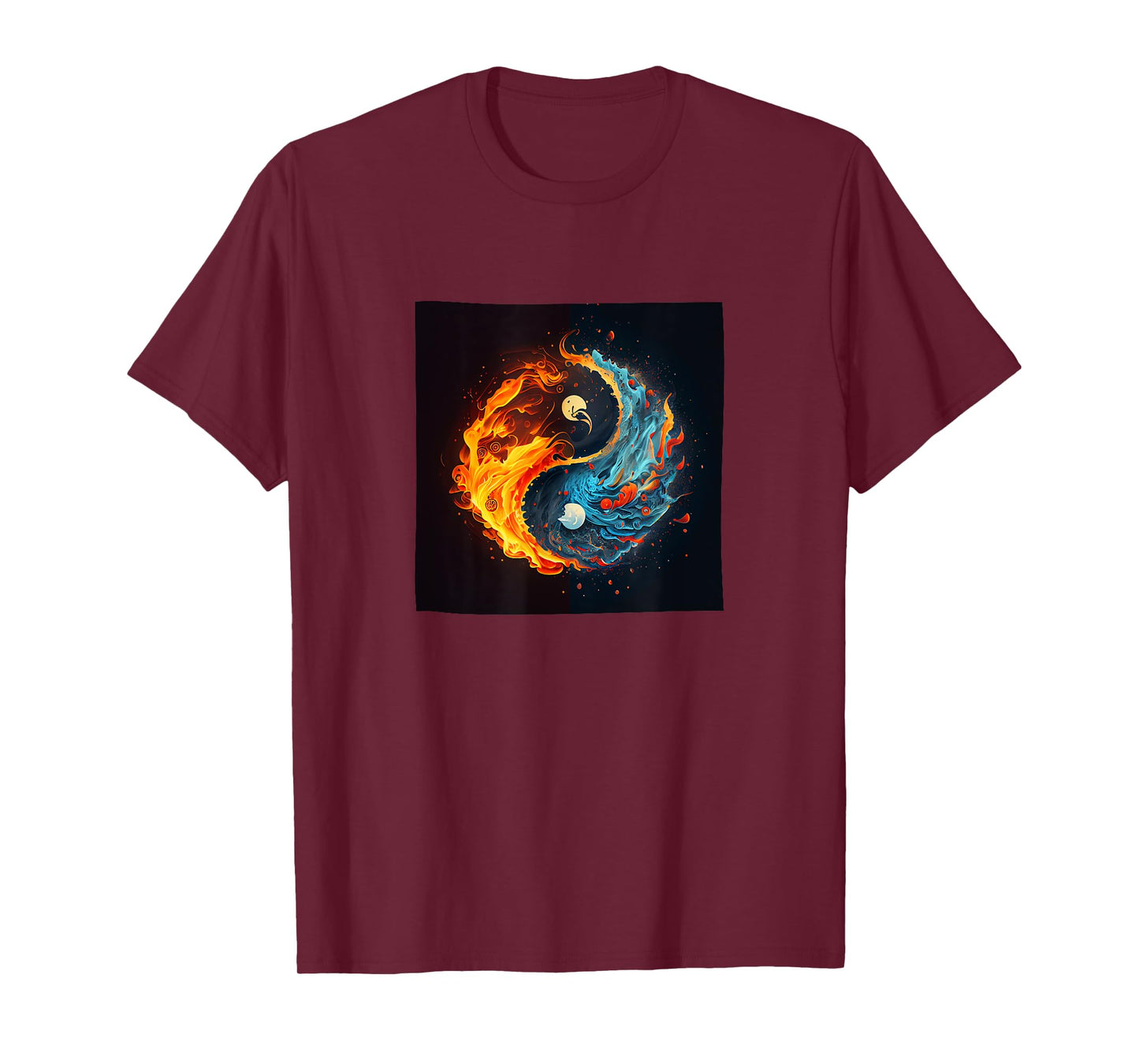 Yin And Yang Fire And Water Graphic T-Shirt