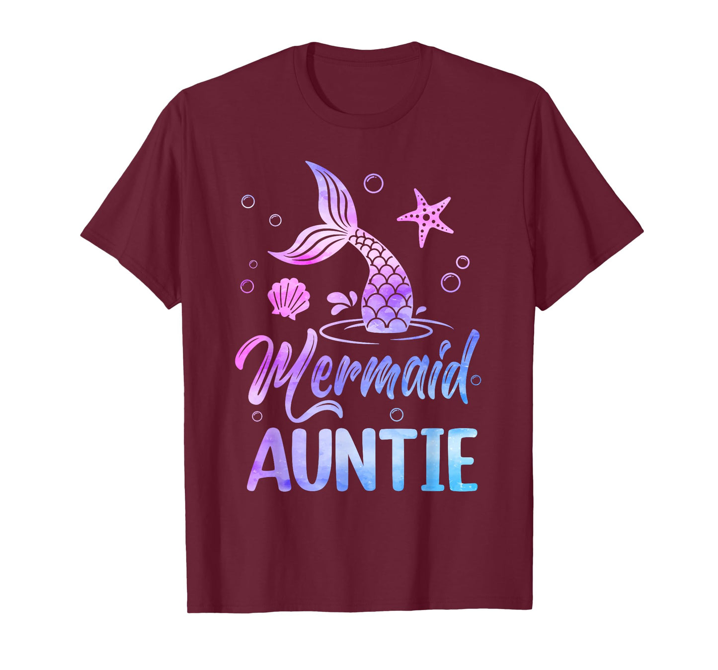Mermaid Auntie Tail Matching Mermaid Squad Birthday Party T-Shirt