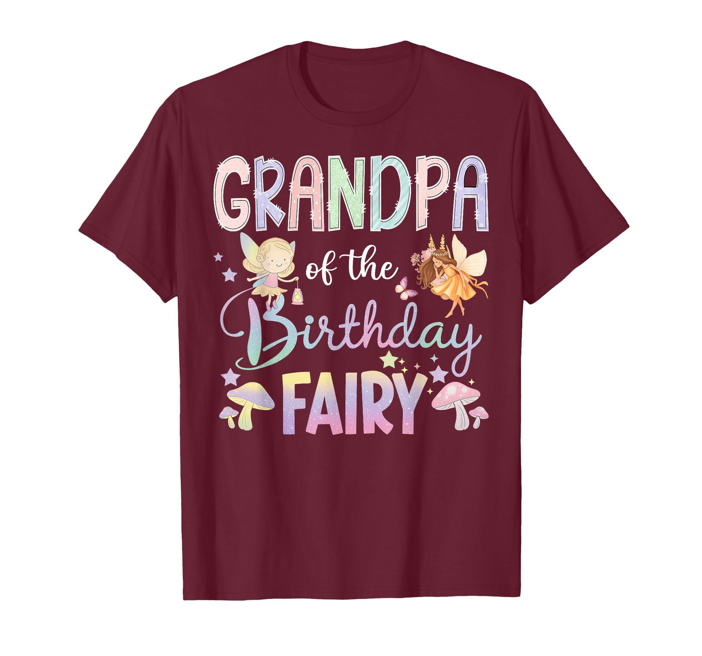 Grandpa Of The Birthday Fairy Little Girl Magical Family T-Shirt