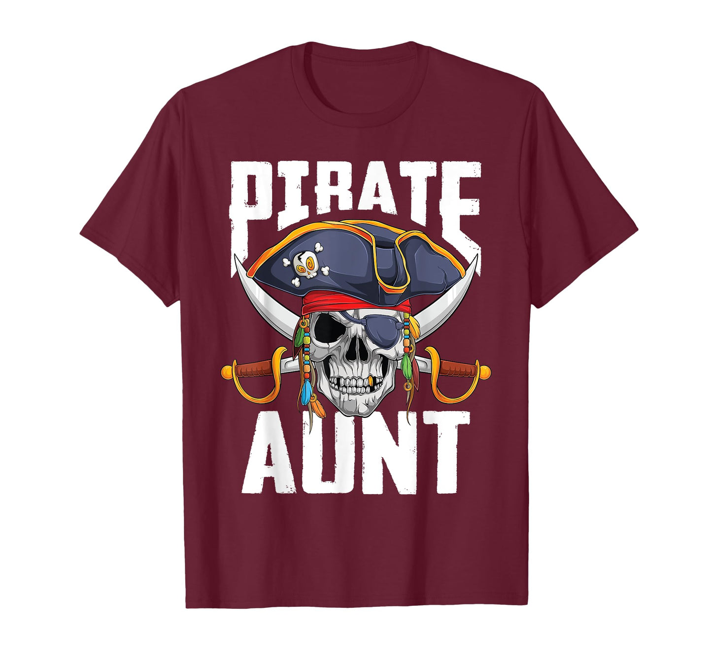 Family Skull Pirate Aunt Jolly Roger Crossbones Flag T-Shirt