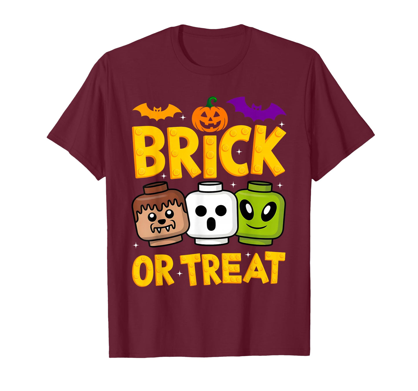 Brick or Treat Halloween Master Builder Blocks Building Kids T-Shirt
