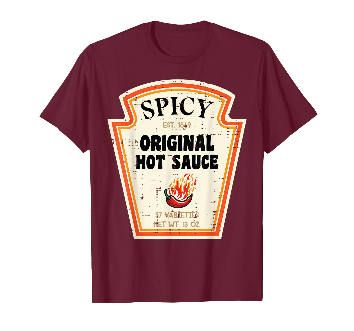 Halloween Spicy Hot Sauce Funny Food Costume Women Men Kids T-Shirt