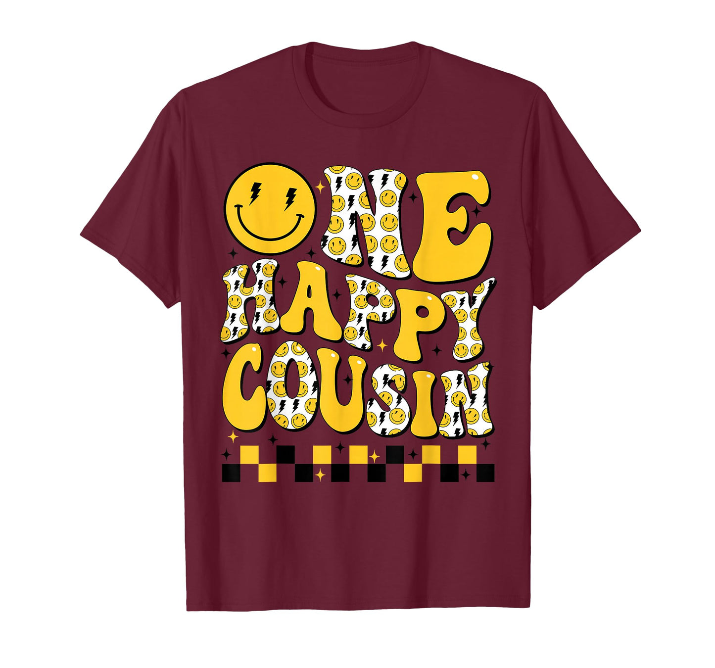 One Happy Cousin 1st Smile Face Birthday Family Matching T-Shirt