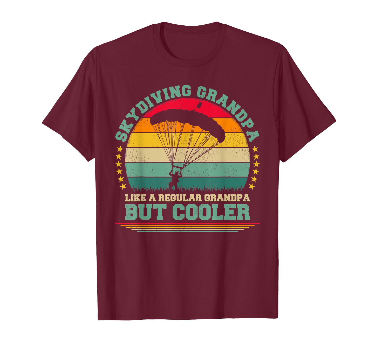 Mens Skydiving Lover Funny Vintage Skydiving Grandpa Father's Day T-Shirt
