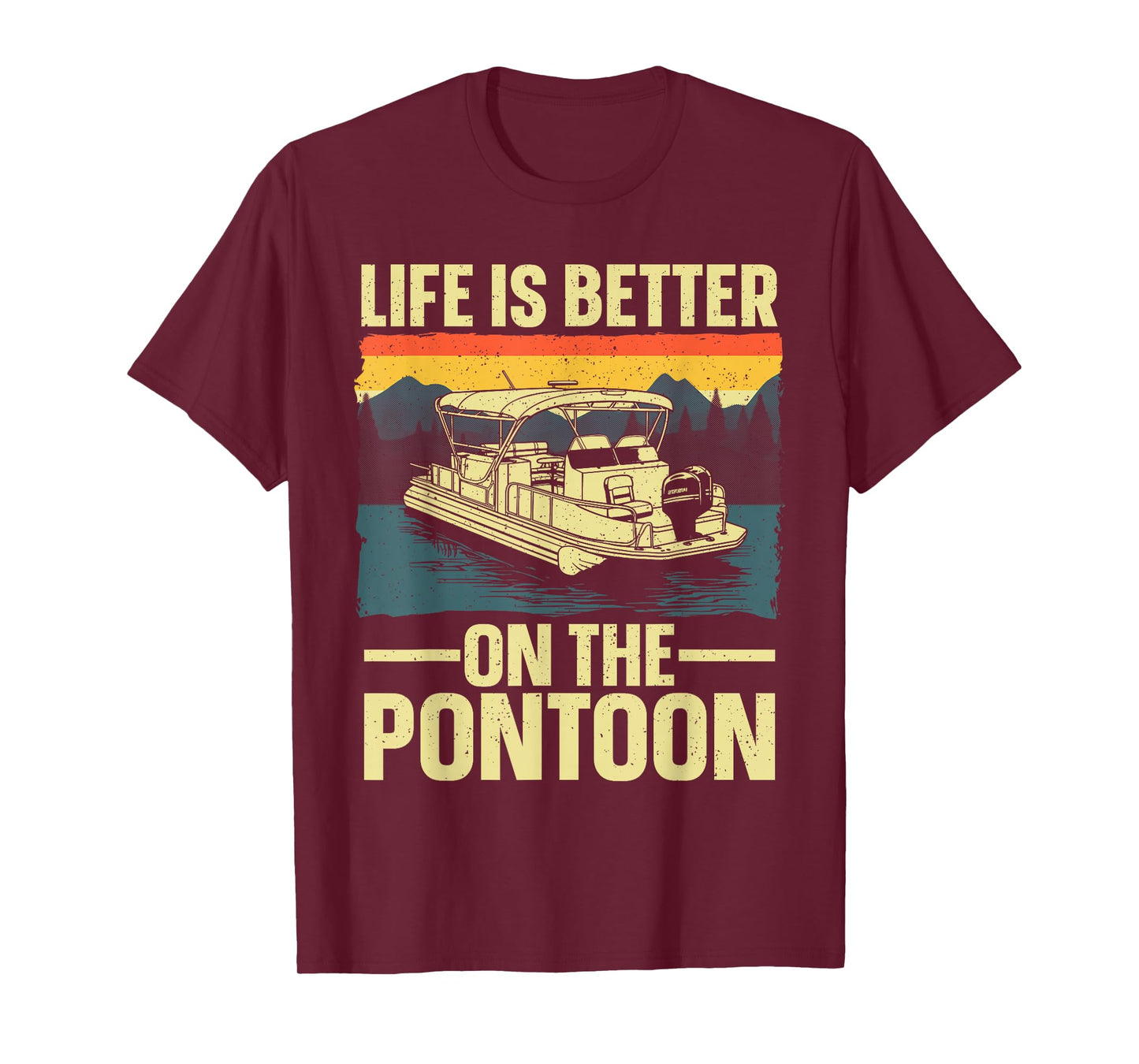 Funny Pontoon Captain Art For Men Women Pontoon Boat Owner T-Shirt