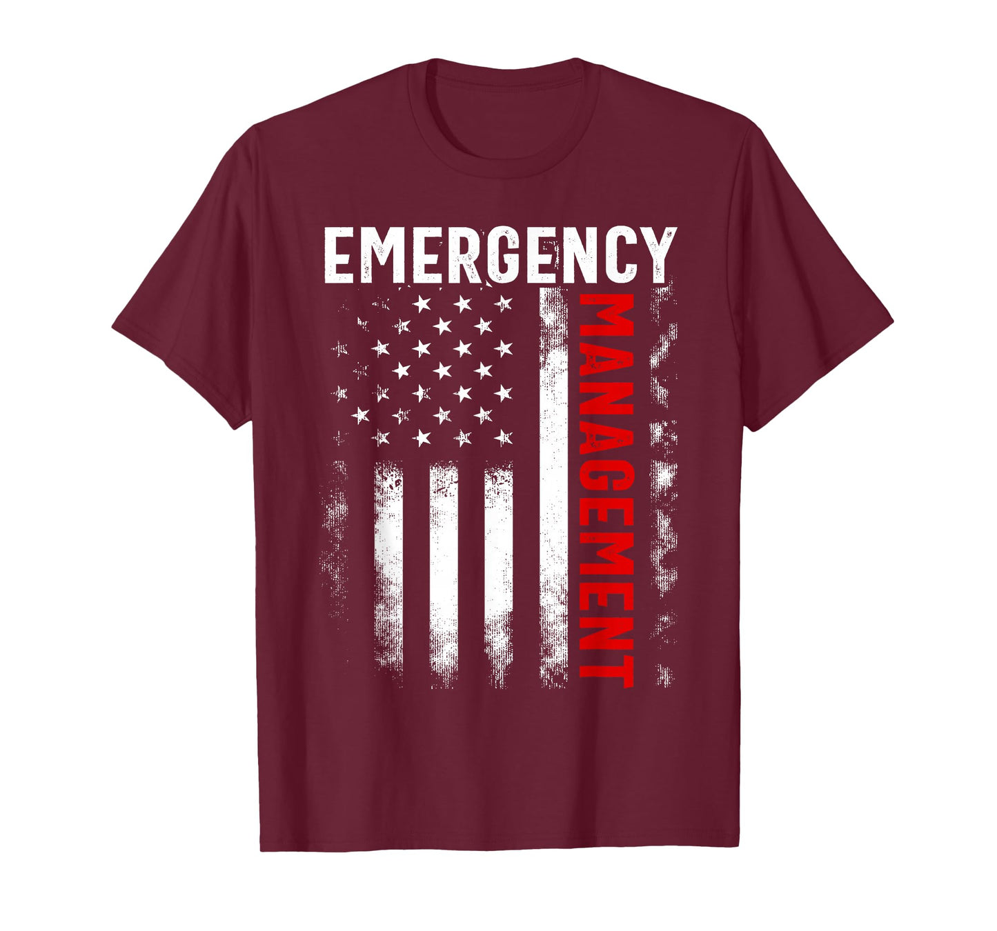 Funny Job Title Worker American Flag Emergency Management T-Shirt