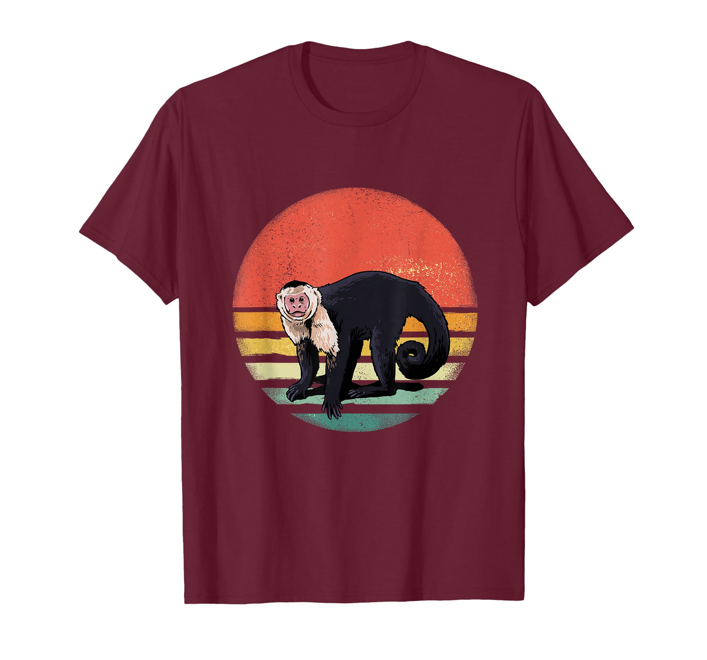 Retro Capuchin Monkey Primate Wildlife Zoology Wild Animal T-Shirt