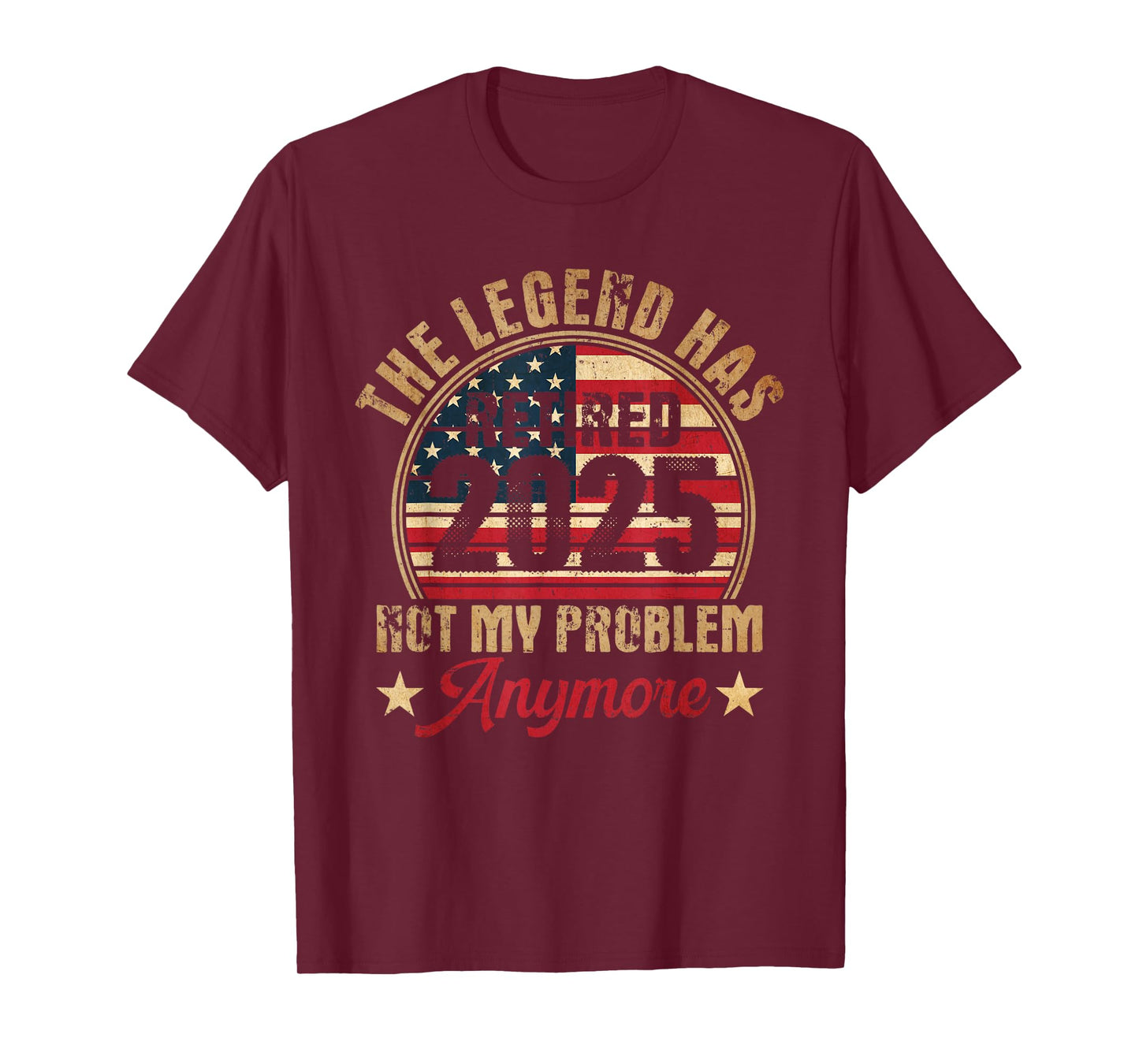 Legend Has Retired 2025 Funny Retirement 2025 American Flag T-Shirt