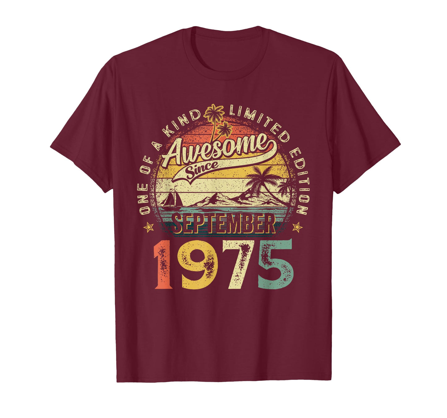 Retro 50 Years Old Vintage September 1975 50th Birthday Men T-Shirt