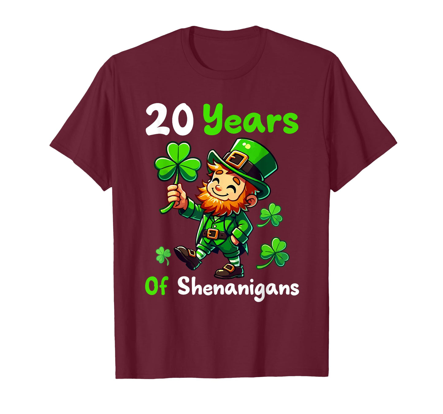 20 Years Of Shenanigans 20th Birthday St. Patrick's Day Boy T-Shirt