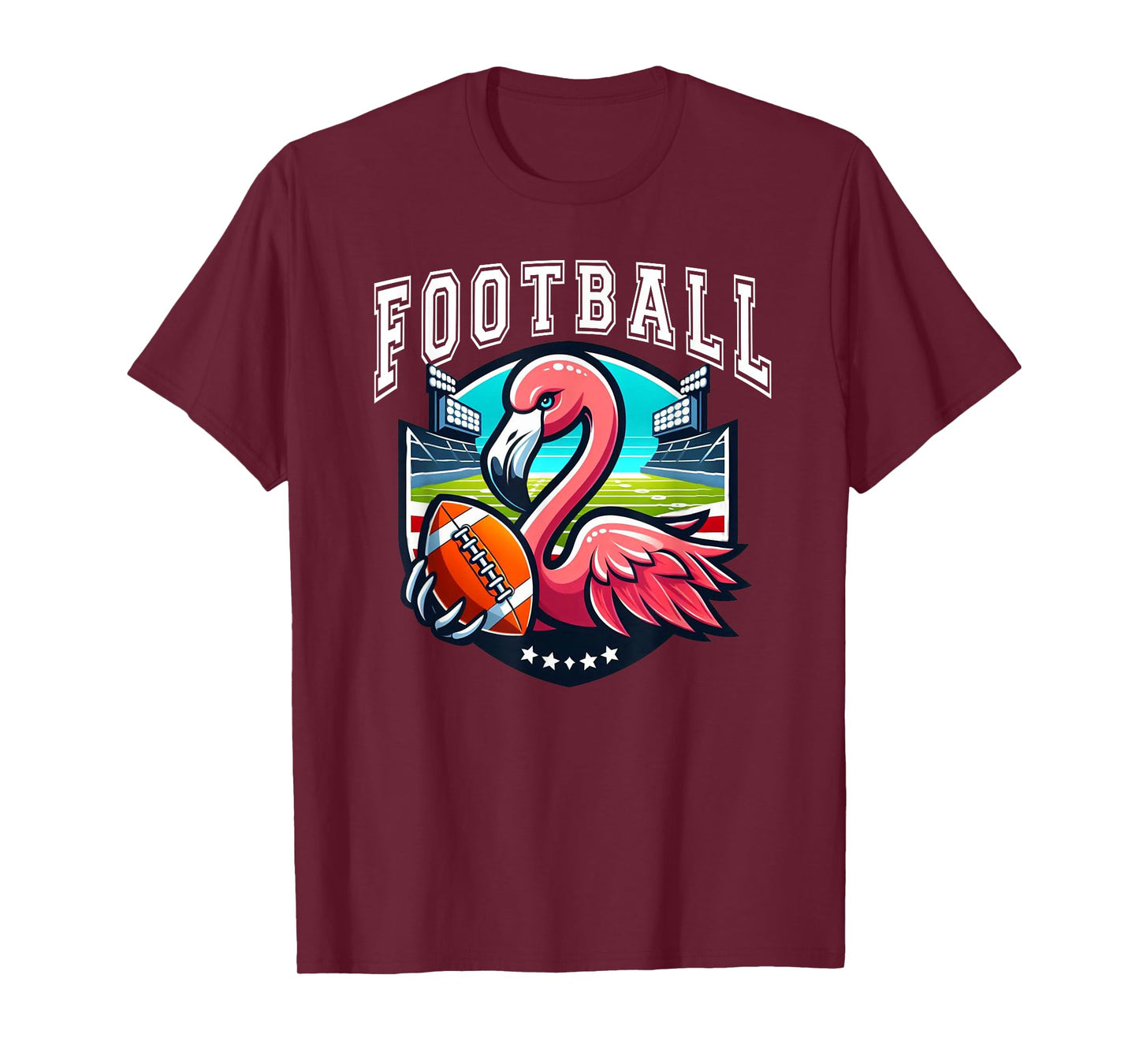 Football Pink Flamingo Playing Football T-Shirt