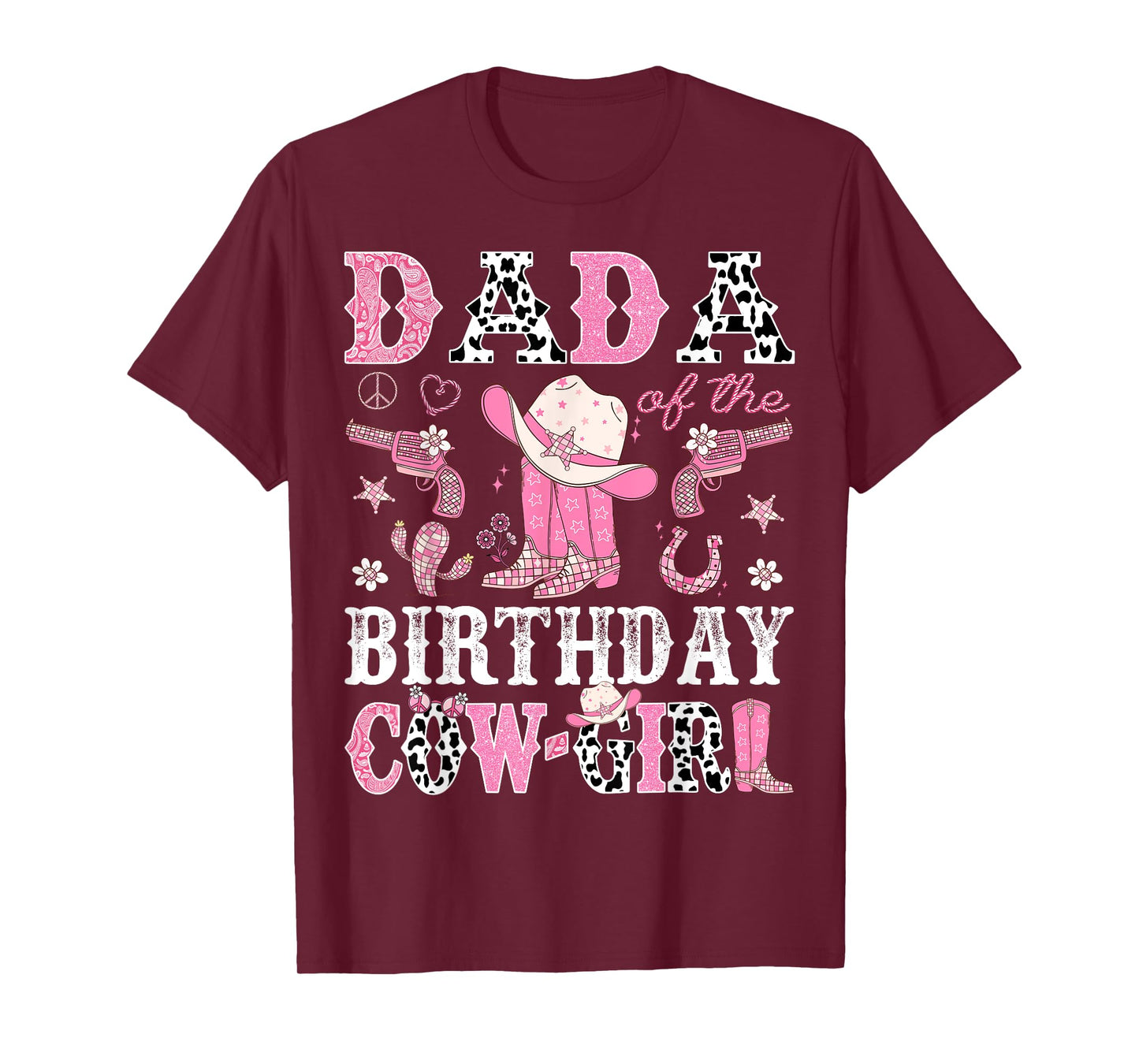 Dada Of The Birthday CowGirl Pink Disco Rodeo Western T-Shirt