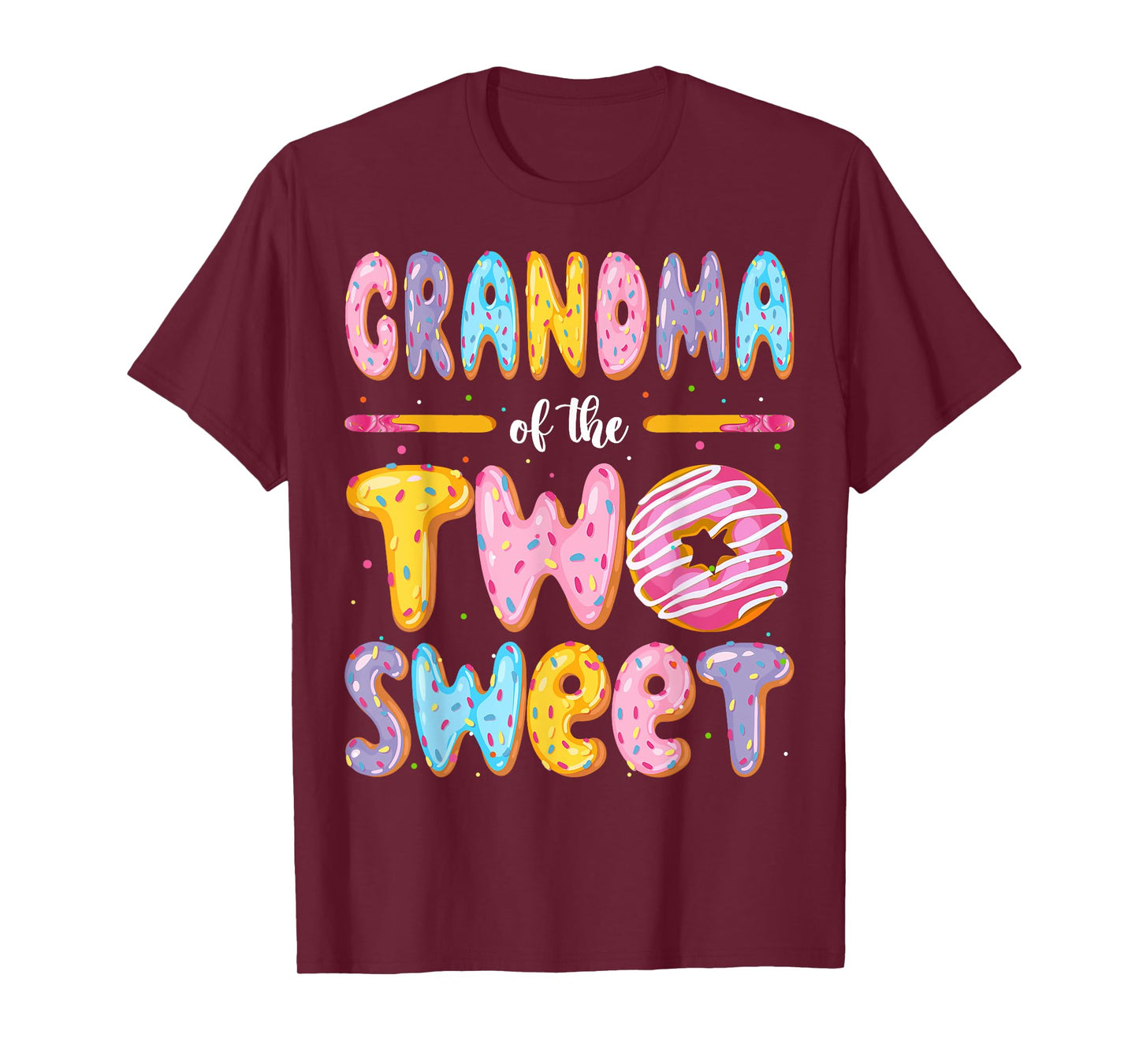 Grandma Of The Two Sweet Donut 2Nd Birthday Boy Girl T-Shirt