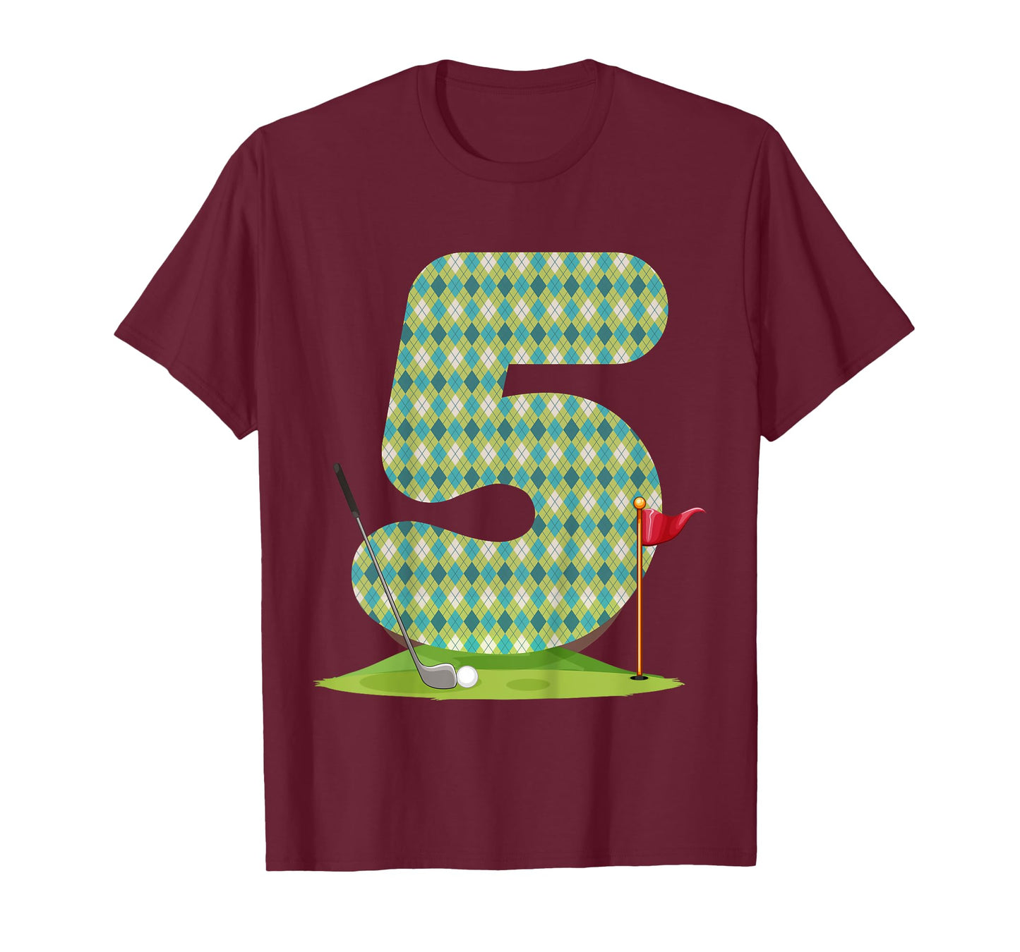 Kids Kids 5th Birthday Golf Funny Golfer 5 Years Old Golfing T-Shirt