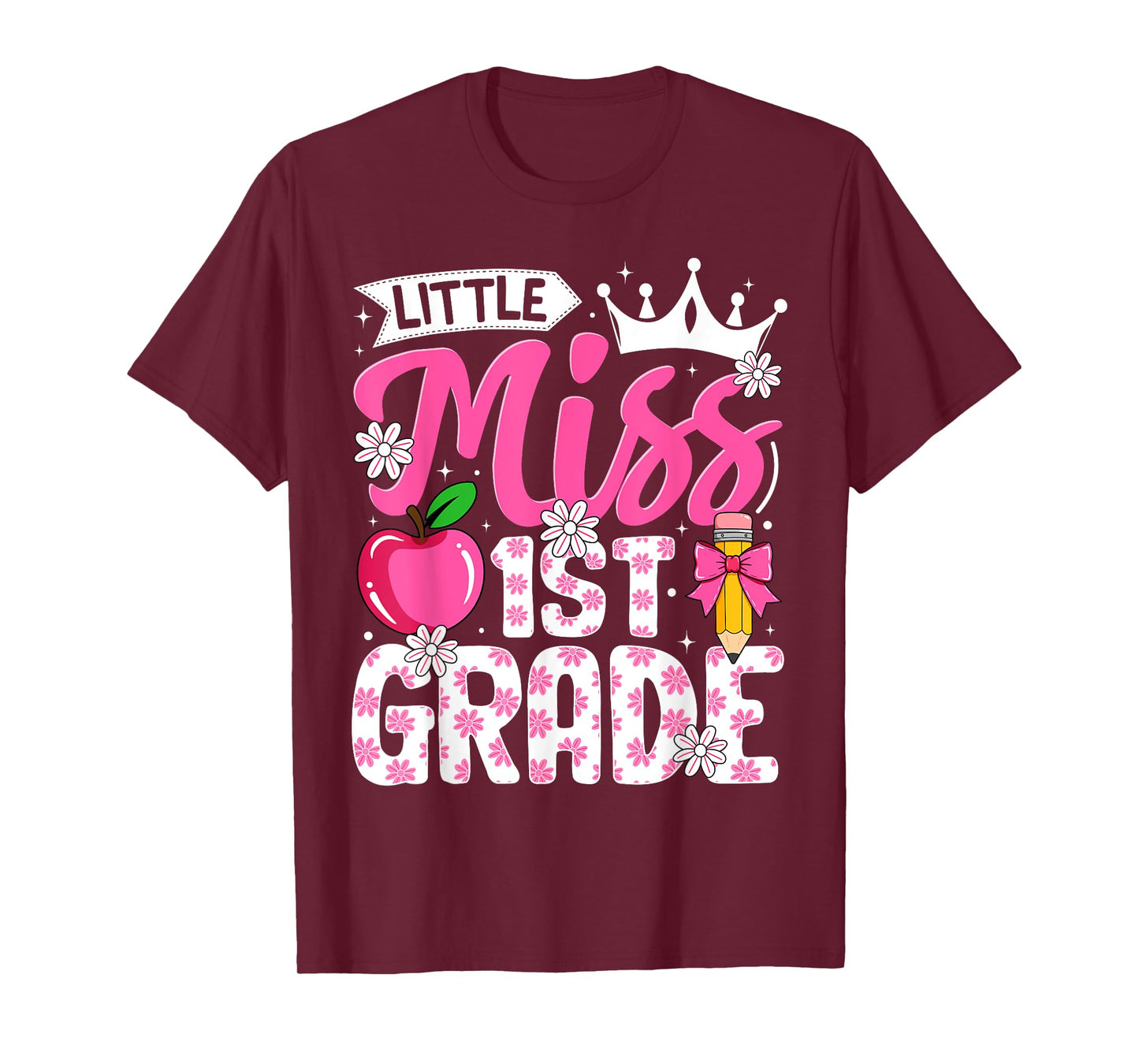 Cute Back To School 1st Grade Girls Kids First Day Of School T-Shirt