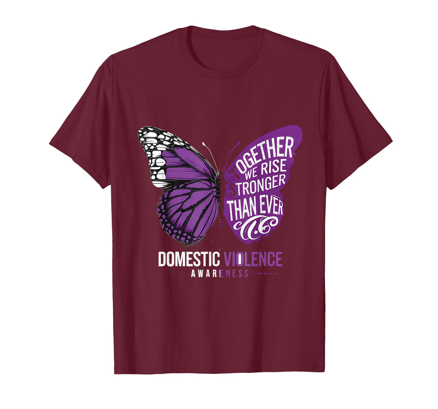 Purple Ribbon Domestic Violence Awareness Together We Rise T-Shirt