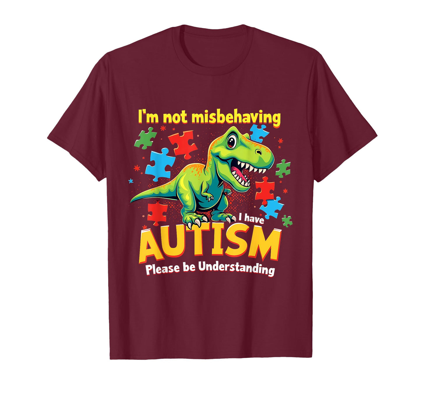 I Have Autism Cute Dinosaur Autism Awareness Month Graphic T-Shirt