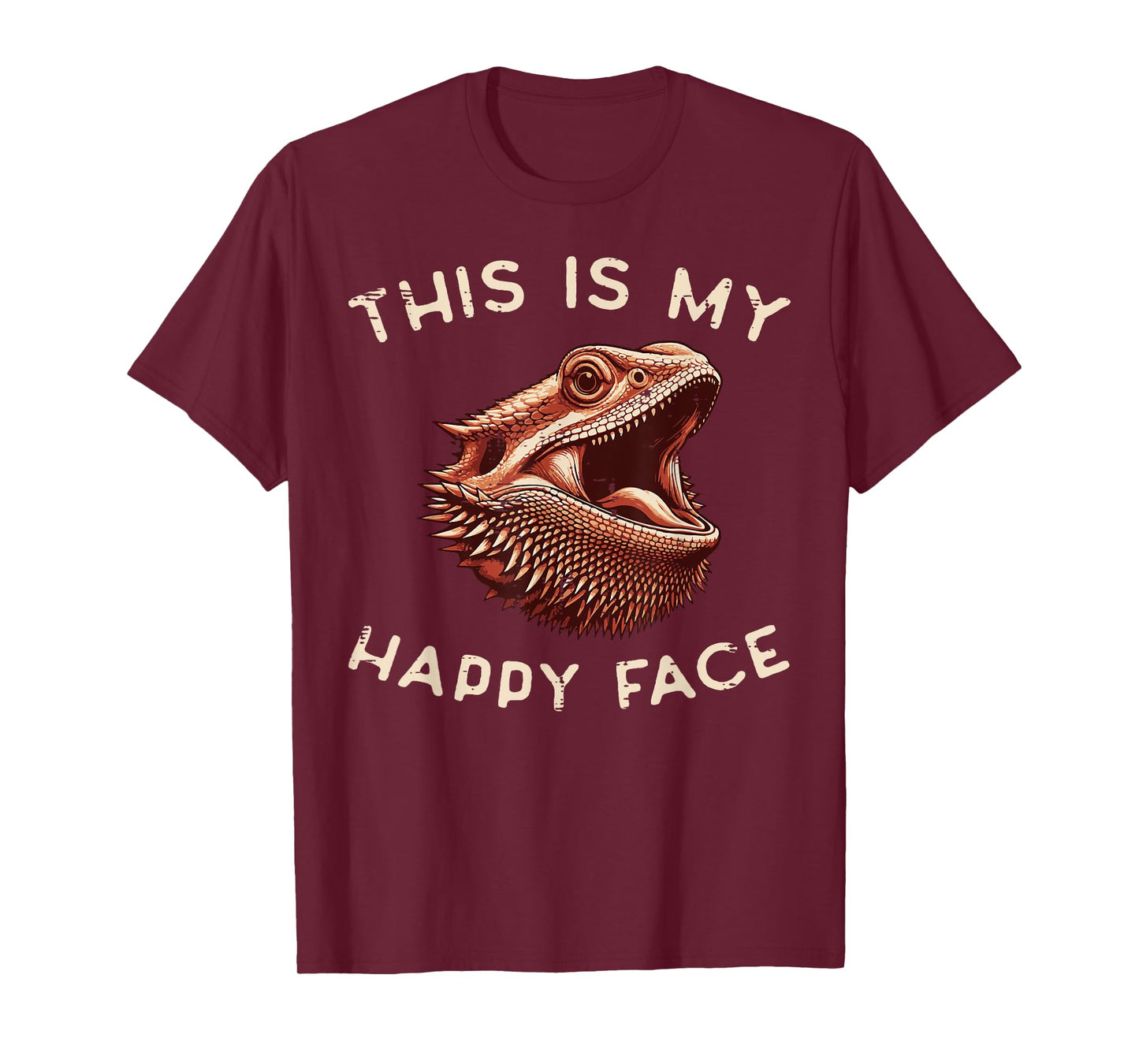 Bearded Dragon My Happy Face Funny Beardie Men Women Kids T-Shirt