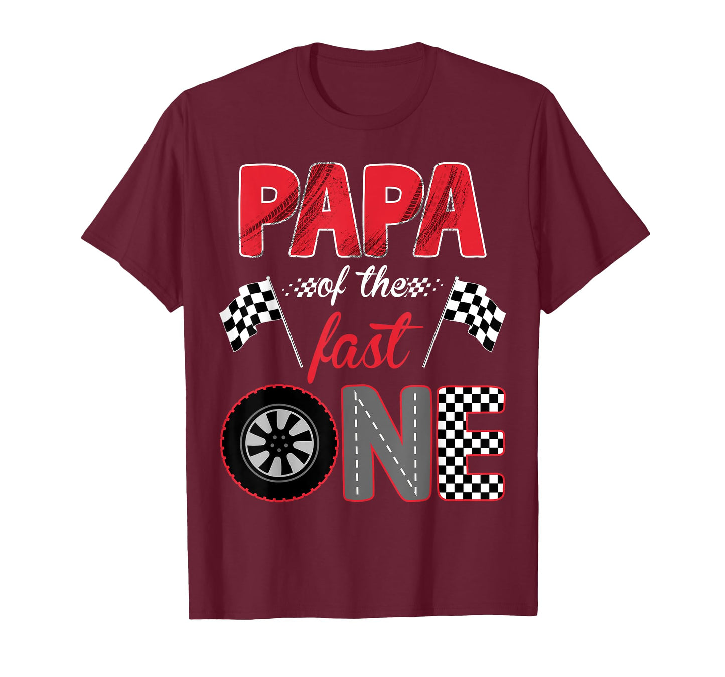 Papa Of The Fast One Birthday 1st Race Car Family T-Shirt