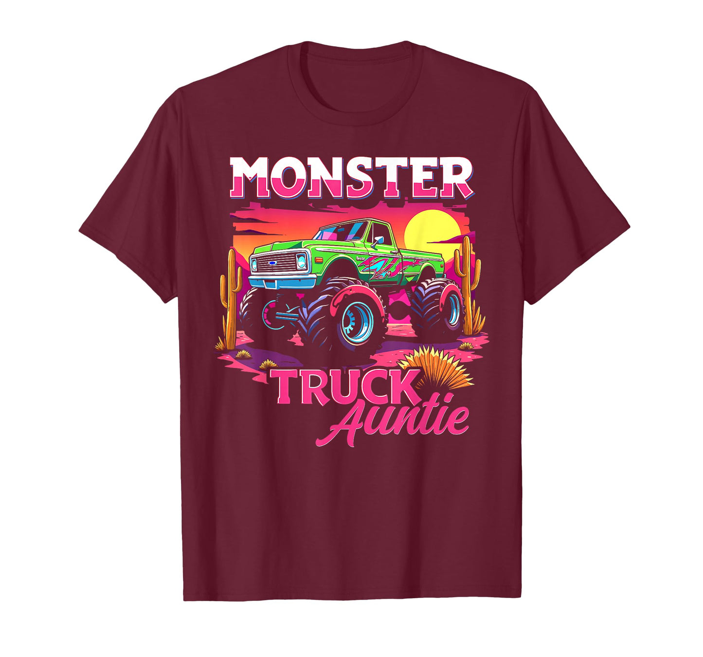 Monster Truck Auntie Matching Family Monster Truck Aunt T-Shirt