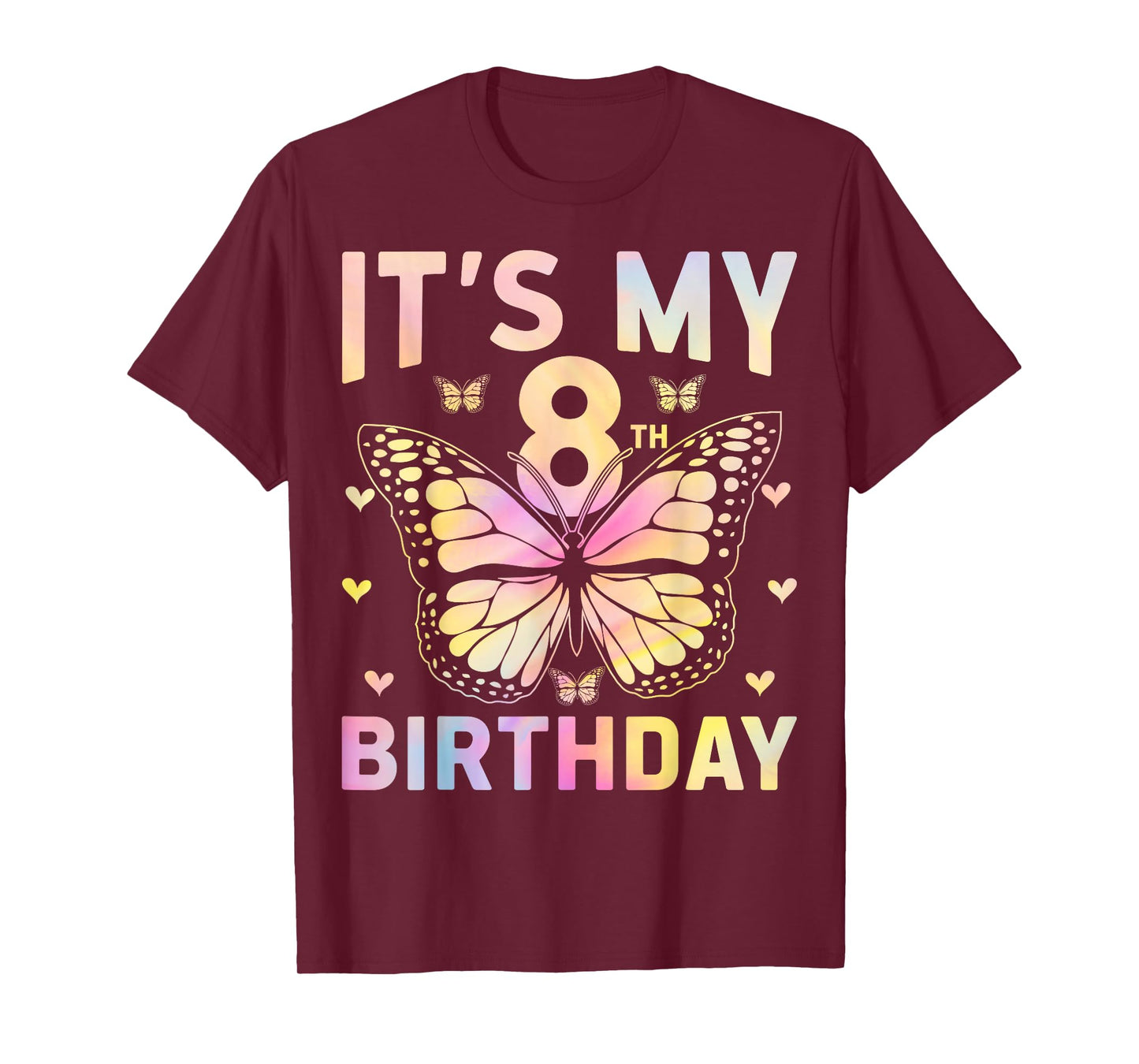 It's My 8 Birthday Butterfly Eight Years Old 8th Birthday T-Shirt