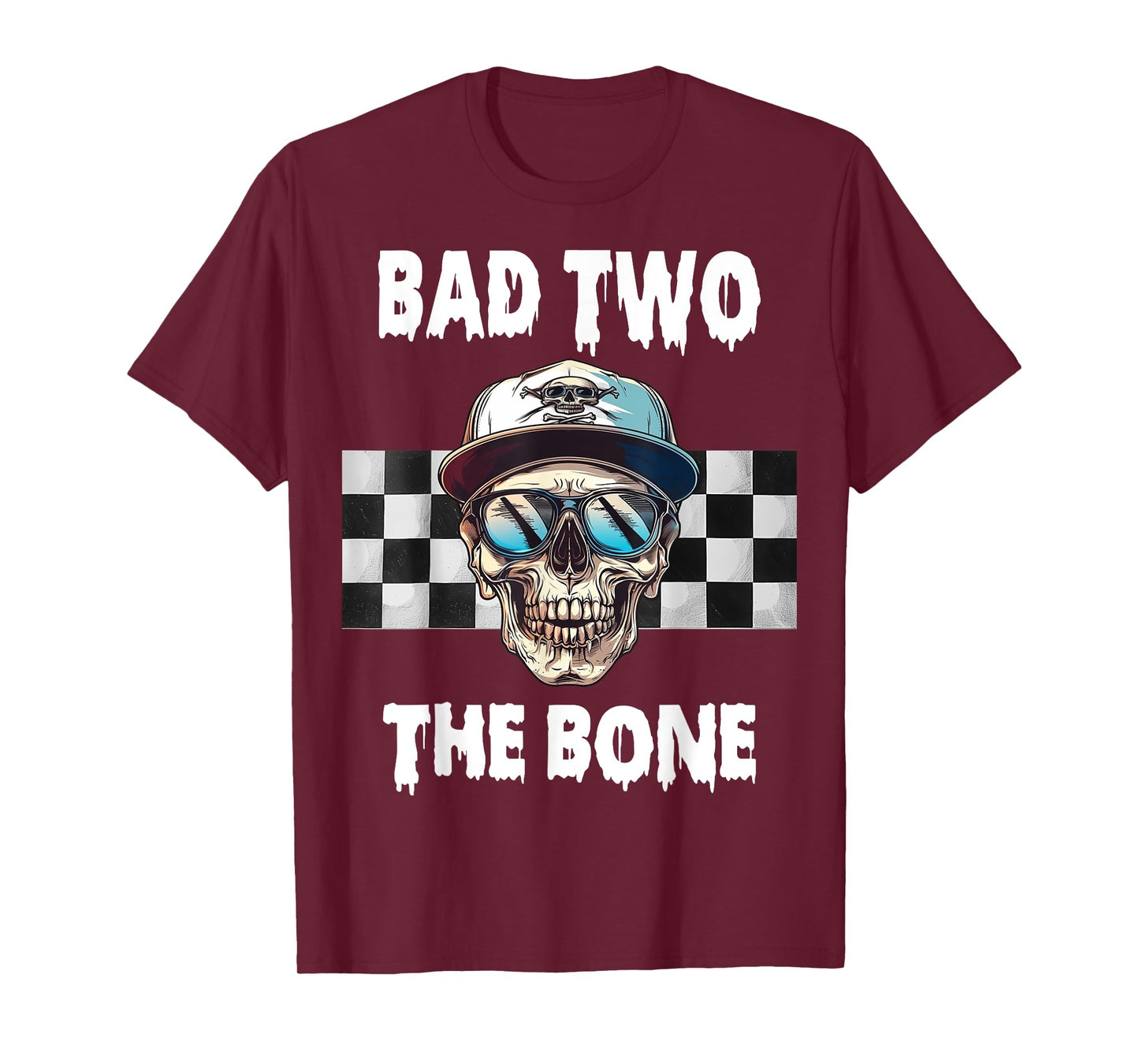 Bad To The Bone Birthday Halloween Skeleton Boy Toddler T-Shirt