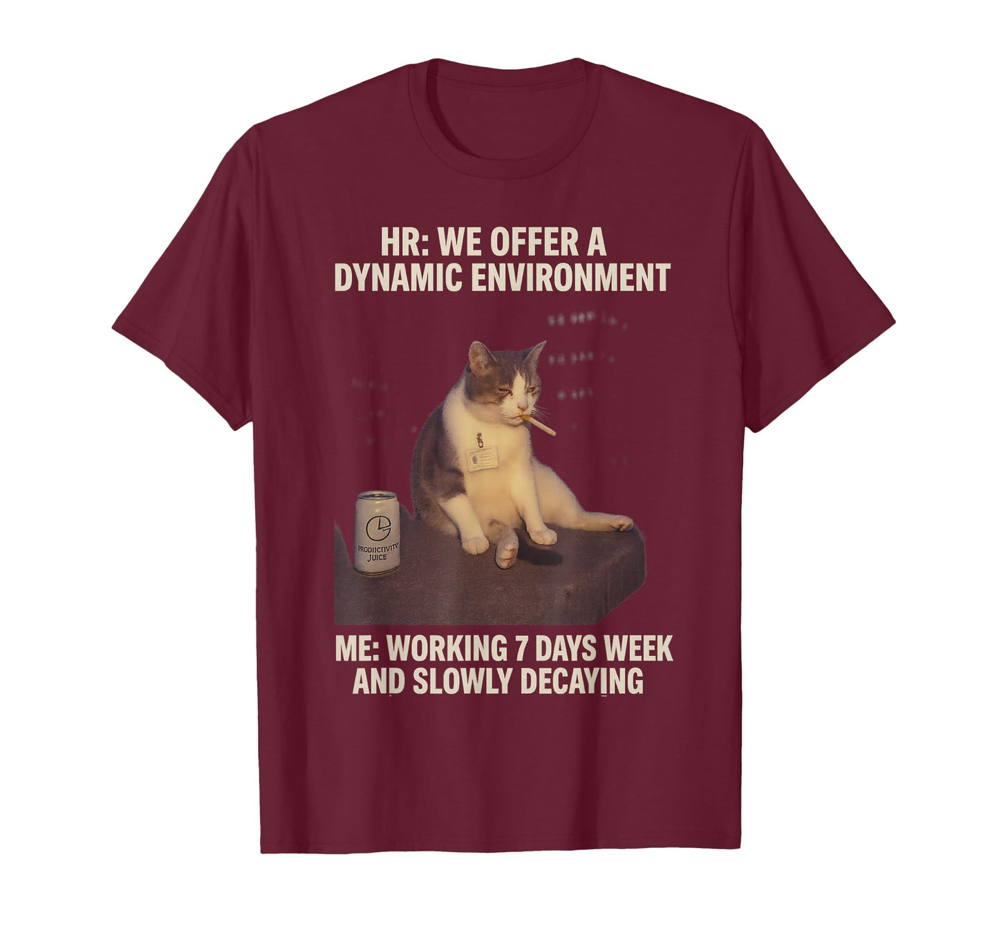 Cigarette Kitten Funny Smoking Cat Meme Work-Life Balance T-Shirt