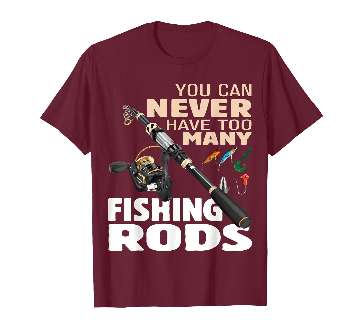 Funny Fisherman Fishing Rods Design Fishing Lovers Outfit T-Shirt