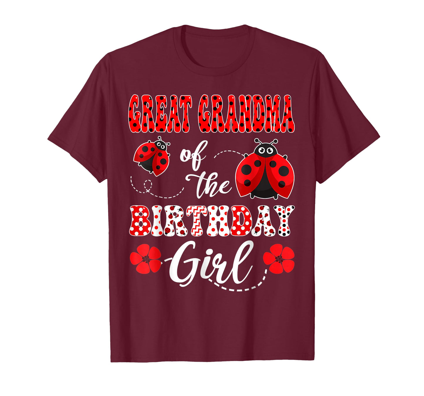 Great Grandma Of The Birthday Girl Ladybug Birthday T-Shirt
