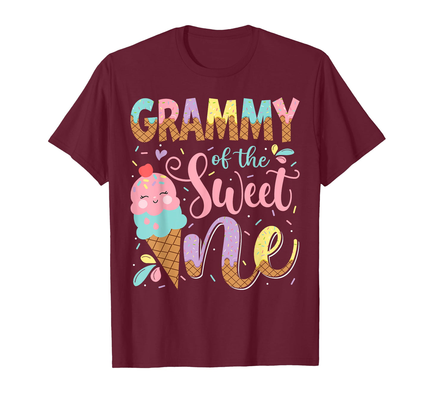 Grammy Of The Sweet One 1St Birthday Ice Cream Summer T-Shirt